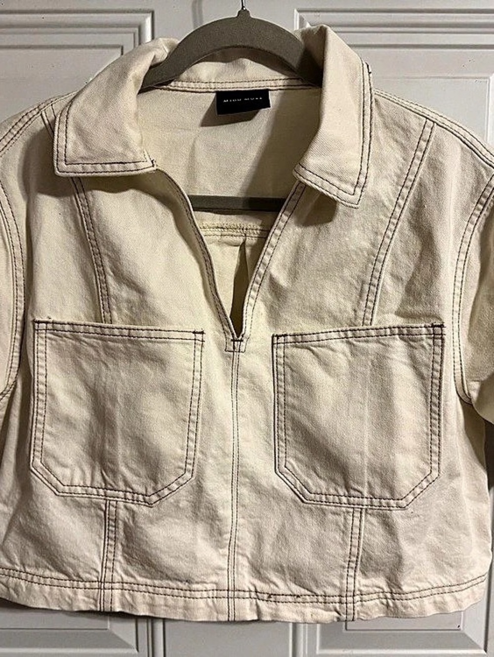 Miou Muse Denim Shirt Cream Size Small